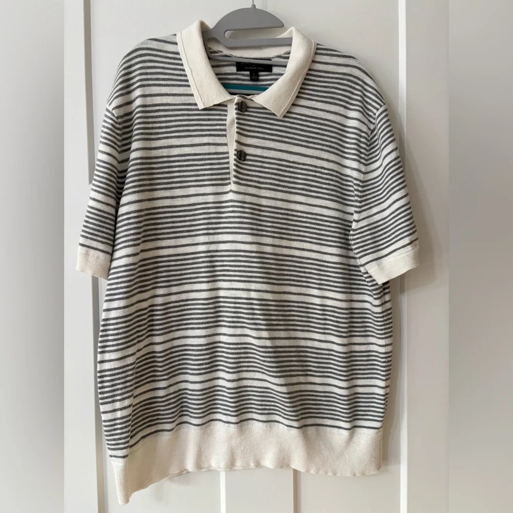 Banana Republic | Men’s Short Sleeve Organic Cotton Striped Sweater Size L Large